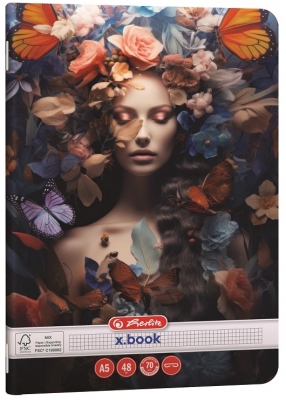Caiet Herlitz A5, 48 file, patratele, colturi rotunjite, motiv Beauty, diverse modele